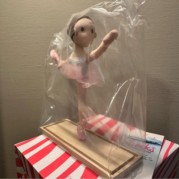 NEW Pink Zebra Ballerina Doll Woolie with Wooden Base - Picture 4 of 5